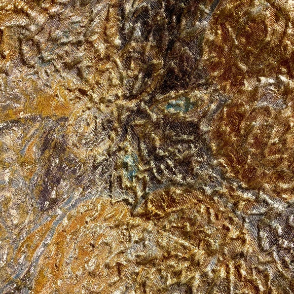 Metallic/chrome/foil floral miniskirt. - Picture 3 of 3